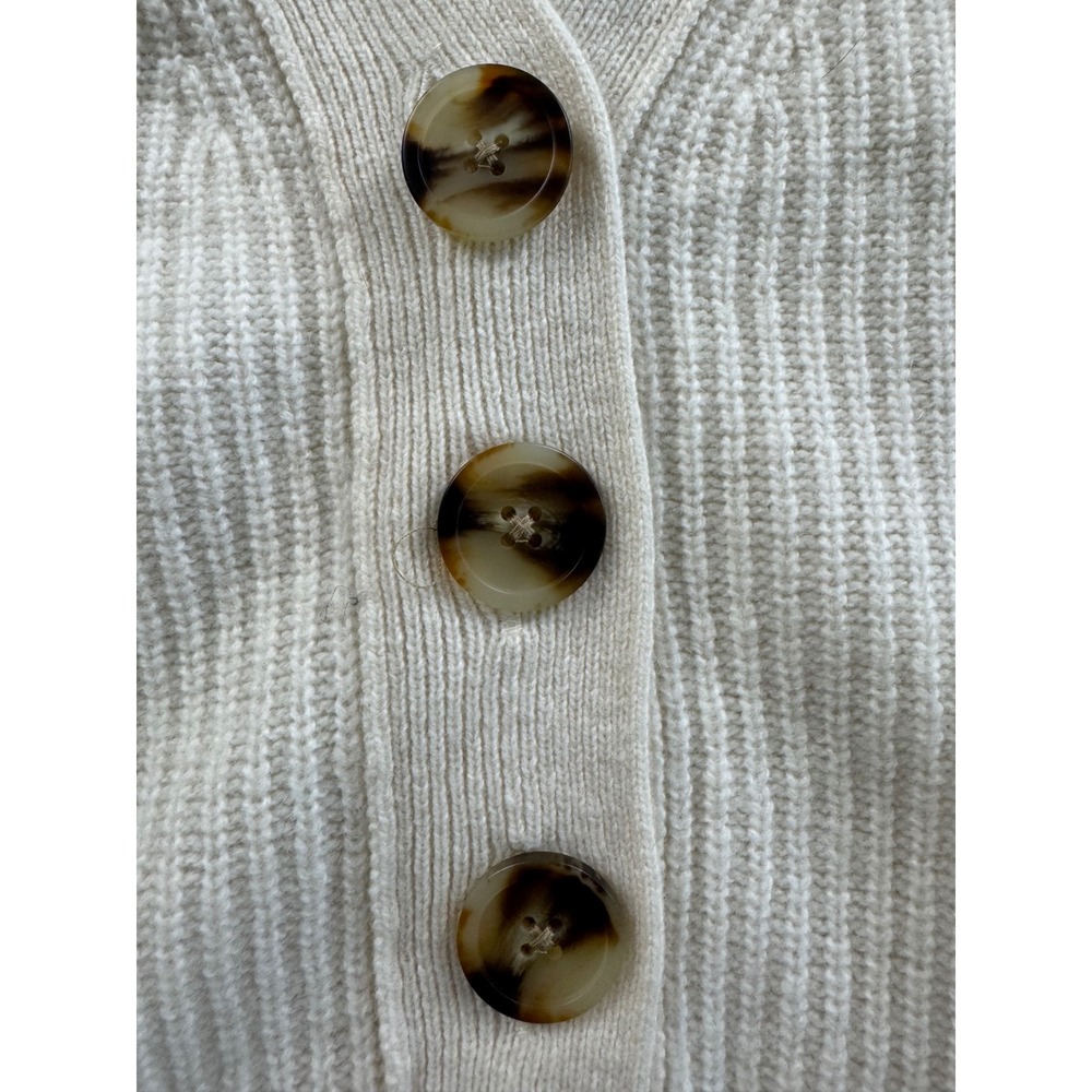 Madewell Women's Ribbed Button-Front Merino Wool Blend Cardigan Sweater - Picture 7 of 8